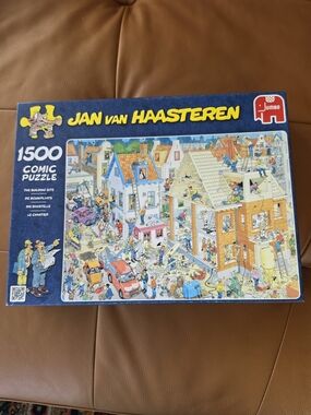 Jan van Haasteren 1500-Piece Comic Puzzle THE BUILDING SITE Collectible 2014 EUC